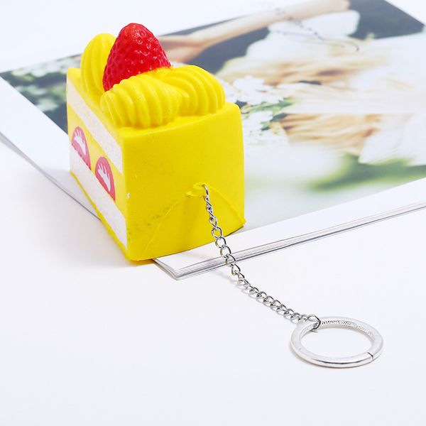 

cute simulation strawberry cake super slow rising scented relieve stress toy keychain toy stress relief funny gift toy l1224