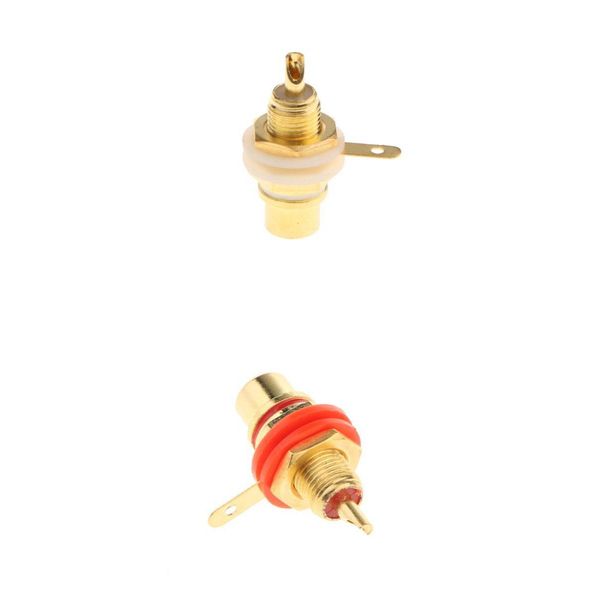 

2pcs 24k gold plated rca jack / socket audio video female cable connector