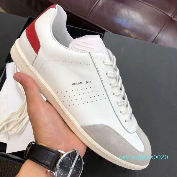

hommes sneaker b01 leather sneaker platform luxury cassual shoe fashion men designer shoes chaussette with box, dust bags c20, Black