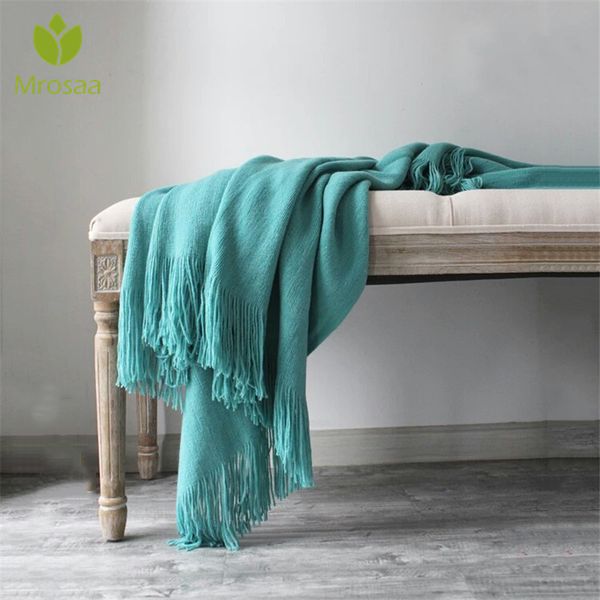 

130cm*200cm good soft sofa cover blanket winter bed bedding warm soft quilt bed supplies cotton cashmere crochet nordic blanket