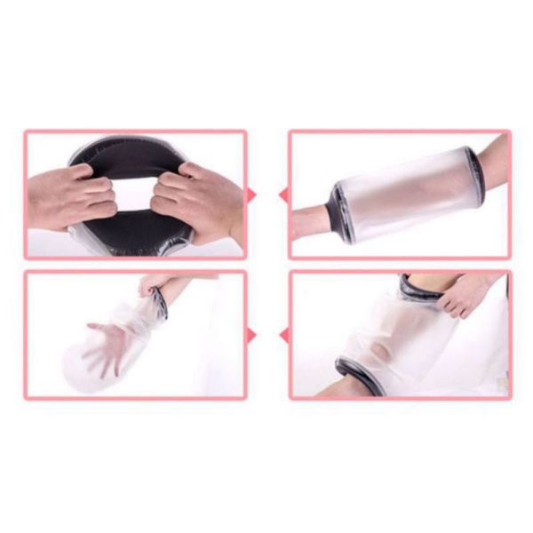 

1 care cover middle arm burn scald fracture plaster waterproof protective bathing waterproof nursing cover, Black;gray