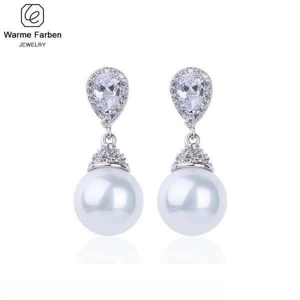 

warme farben 925 щепка женщины серьги сделаны с кристаллом swarovski элегантный жемчуг падение серьги мода ювелирные изделия свадебные серьг, Golden;silver