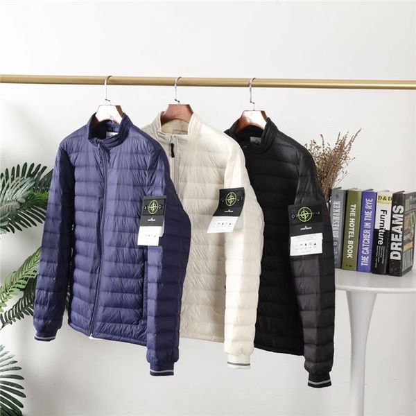 

luxurious brands design compass lightweight stand collar down jacket winterbreaker coat men women outdoor streetwear sweatshirts hoodies, Blue;black