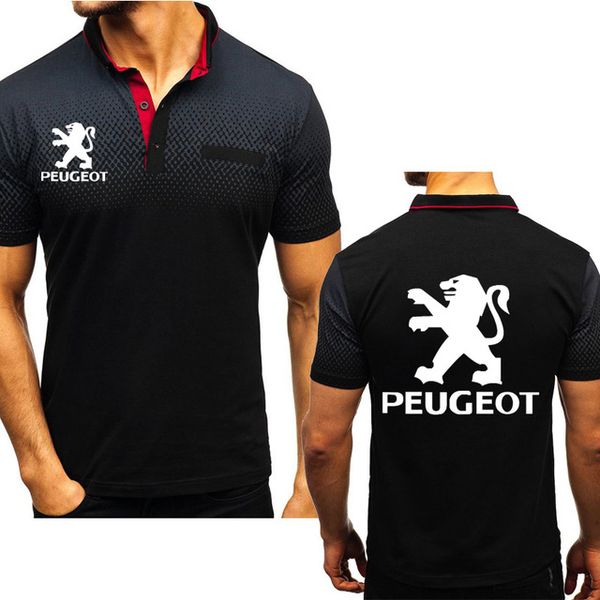 

new 2020 summer men's polo shirt car printed cotton crew neck short sleeve casual men's v