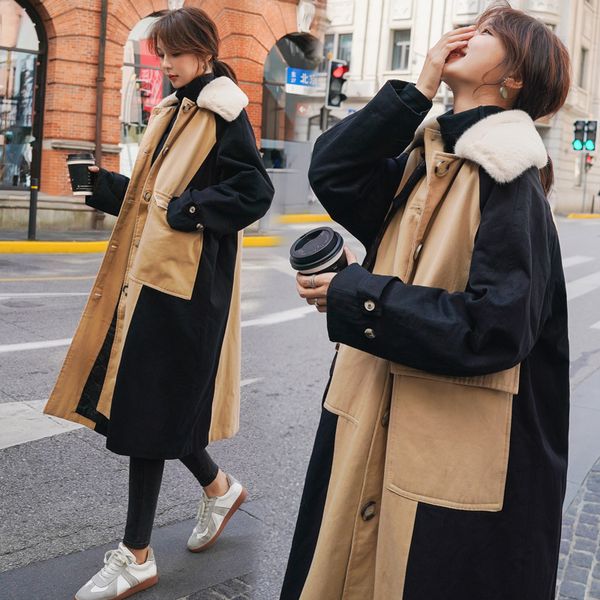 

2020 fashion large size 6xl women's winter cotton coat korean loose jacket warm windbreaker cotton clothing b16, Black