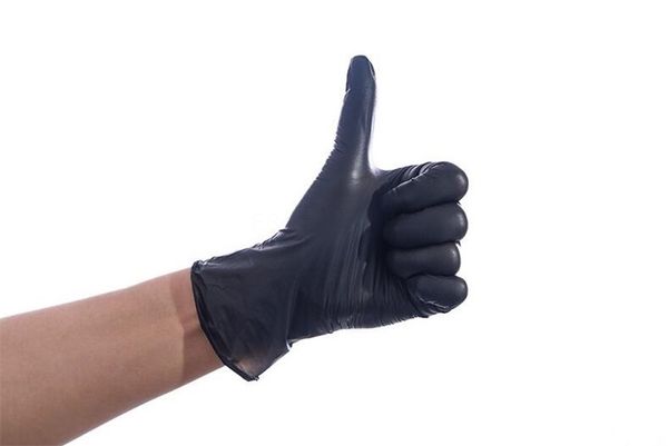 

пвх (non latex) черный футбол перчатка пакет штук s acid защитные перчатки