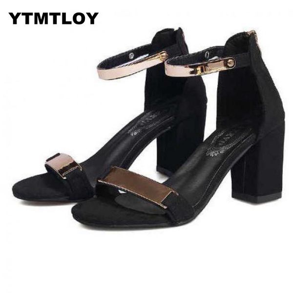 

new summer hollow women sandals female black party shoes zapatos mujer thick high heel ankle strap sandalias mujer sandal 2020