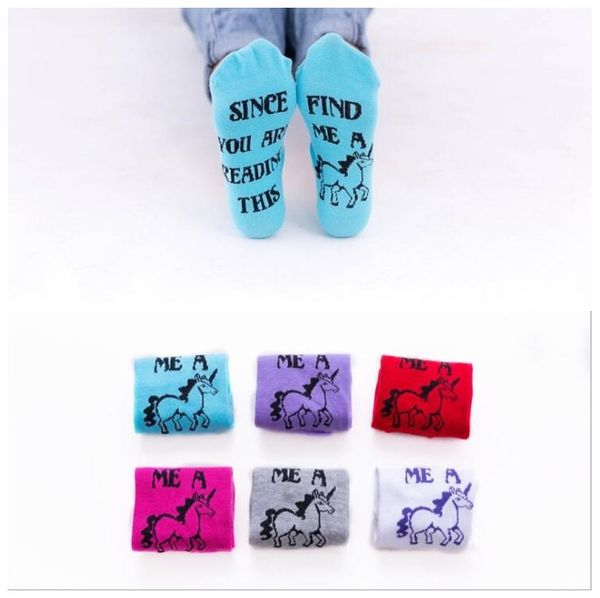 

letter unicorn printed socks low cut ankle sock cotton teenager cartoon pattern socks wholesale, Pink;yellow