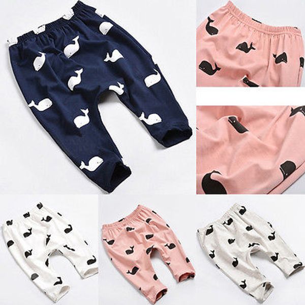 

fashion baby kids children cartoon whale 100% cotton pants trousers leggings, Blue