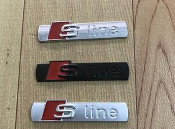 

3d s line sline car front grille emblem badge metal alloy stickers accessories styling for audi a1 a3 a4 b6 b8 b5 b7 a5 a6 c5 c6 a7 tt
