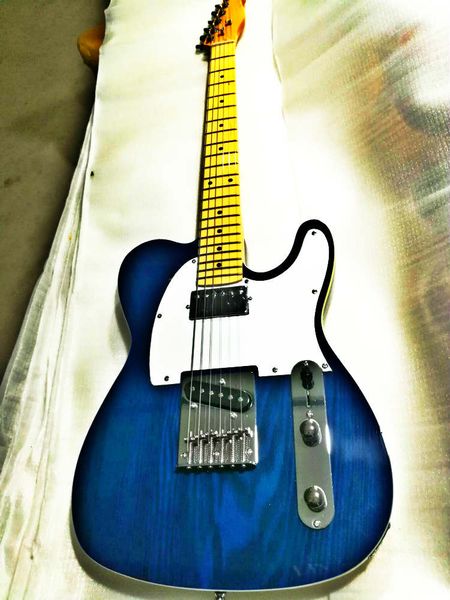 

new fdtl-2045 transparent blue color solid ash body maple fretboard chrome hardware tl electric guitar ,ing