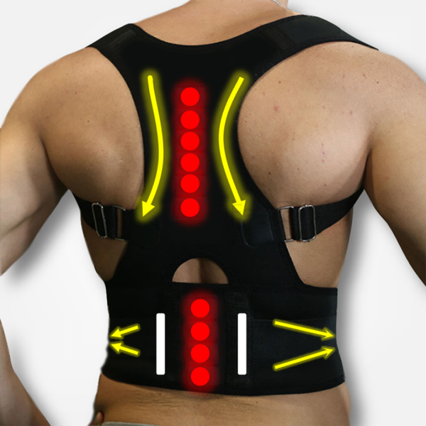 

corrector de postura con imÃ¡n ajustable, corsÃ© mÃ©dico para hombres y mujeres para tratar el cinturÃ³n de soporte de postura b002, Black;blue