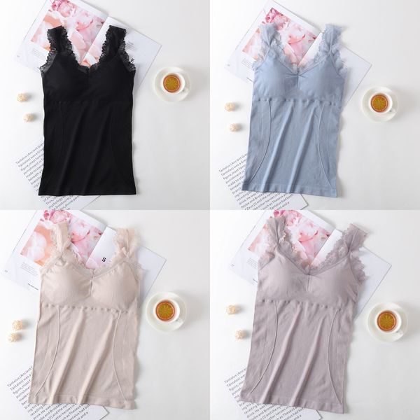 

2020 thickened cup lace base comfortable breathable sports lace shirt vest shirt anti-light women's shoulder vest, Camo