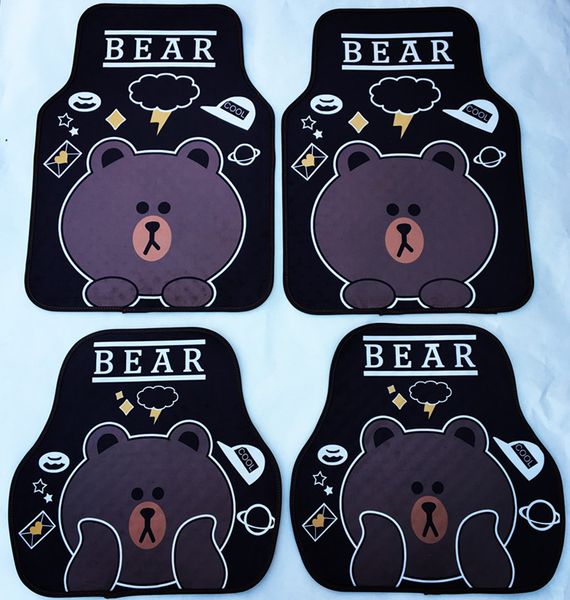 

fashion carton cute bear latex anti slip car floor mats