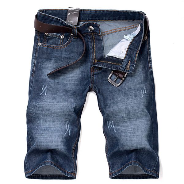 

2017 new summer style men short denim jeans men's casual fashion slim straight short jeans men blue straight
