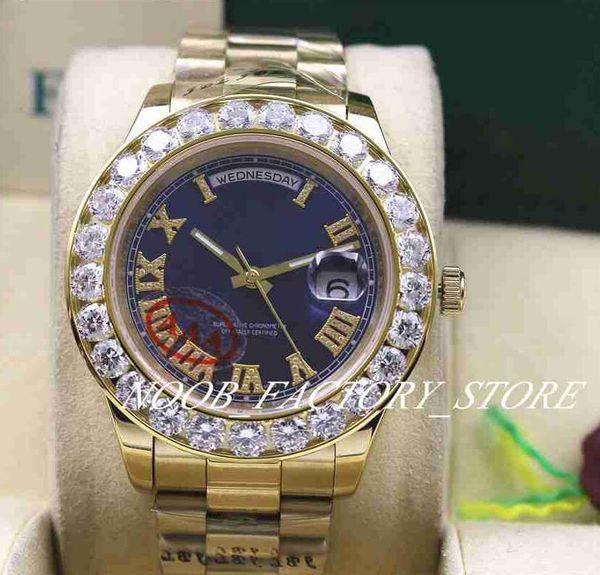 

luxury big diamond bezel новая фабрика 43 мм 2813 автоматическое движение мужчины день дата романа алмазная циферблат sapphire стекло дайвин, Slivery;brown