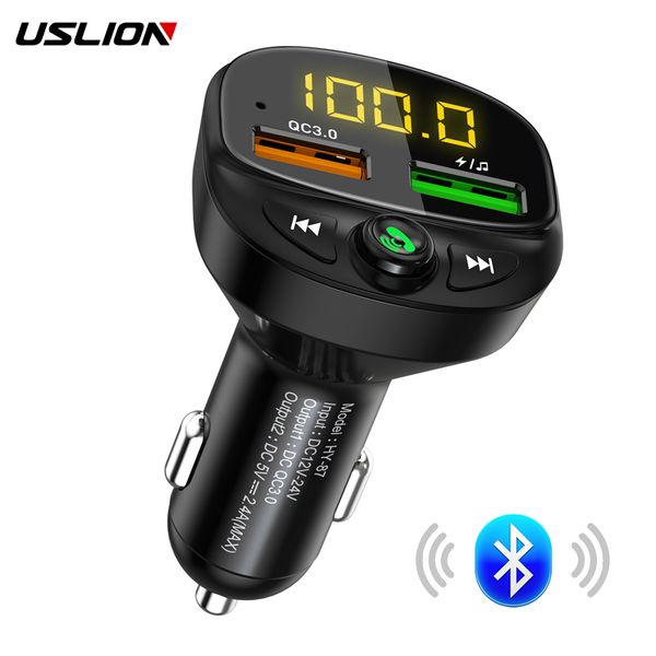 

uslion car mp3 music player bluetooth 5.0 receiver fm transmitter dual usb car charger u disk & tf card lossless music player