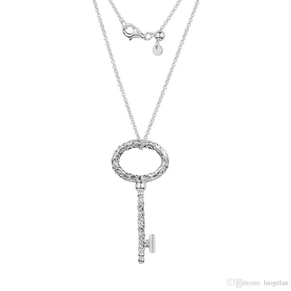 

2018 autumn 925 sterling silver regal key silver necklace fashion pendant fits for women jewelry making necklace