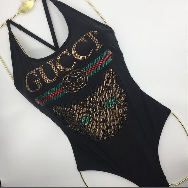 

2019 the designers spoof bikini women swimwear a letter swimsuit bandage bathing suits one-piece 2 color, White;black