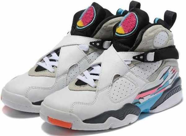 

new 8s men basketball shoes 8 valentines day aqua south beach chrome playoff sports mens sneaker reflective bugs bunny trainer 7-13 ct10