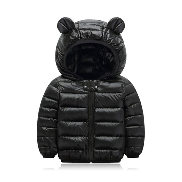 

7 colour winter coats children girls 2019 new hooded black down cotton outerwear girls autumn boys 7 coat 1-6 years jacket, Blue;gray