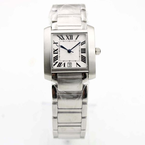 

date high quailty quartz 26mm casual fashion steel rome dial couple silver tank women w5200028 watches stainless dress white msfrd, Slivery;brown