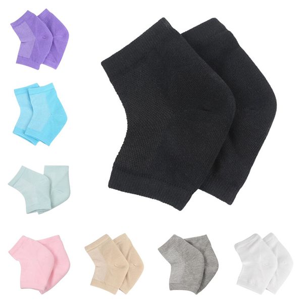 

sport moisture cracked heel socks silicone gel sock heel protection sleeve moisturizing pain cushion ankle socks 3, Black