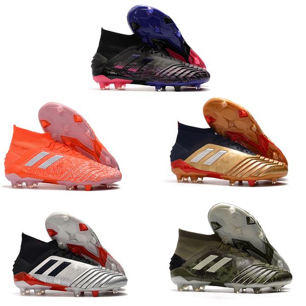 

2020 predator 19+ 19.1 fg ag pp paul pogba 25th anniversary golden mens boys soccer football shoes 19+x cleats boots taquets size 39-45