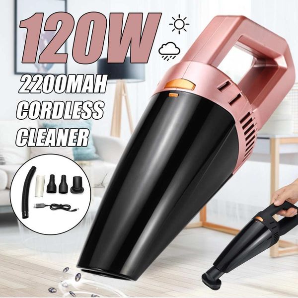 

120w 12v mini portable wireless handheld car vacuum cleaner usb rechargeable wet dry dust collector aspirateur voiture
