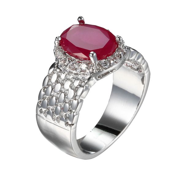 

2020 high qualtiy red/green stone crystal vintage big oval wedding rings for women silver color ring jewelry gifts accessories, Slivery;golden