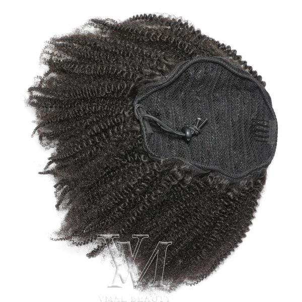 

vmae 140g 4b 4c ponytail 12 to 26 inch 100% unprocessed virgin hair no tangle no shedding natural color brazilian human hair, Black