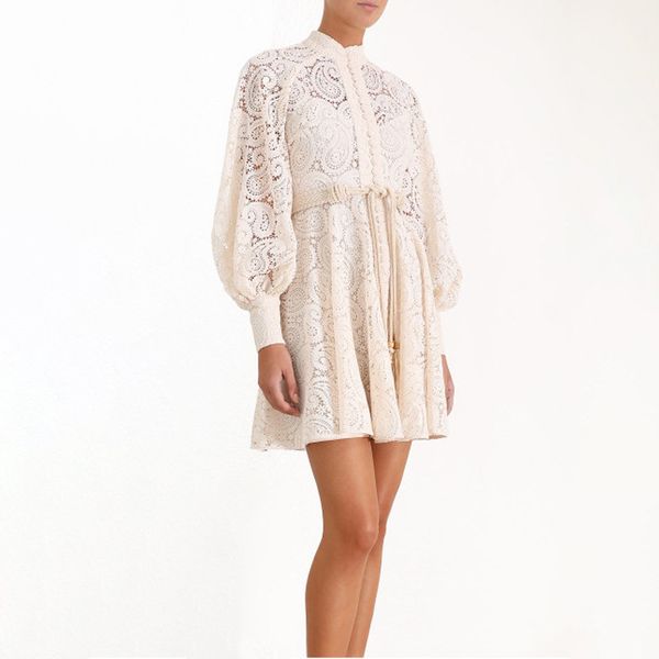 

vintage standing collar dress women long sleeve elegant party bodycon ruffles chiffon solid lace mini ruched dresses vestidos, Blue;gray