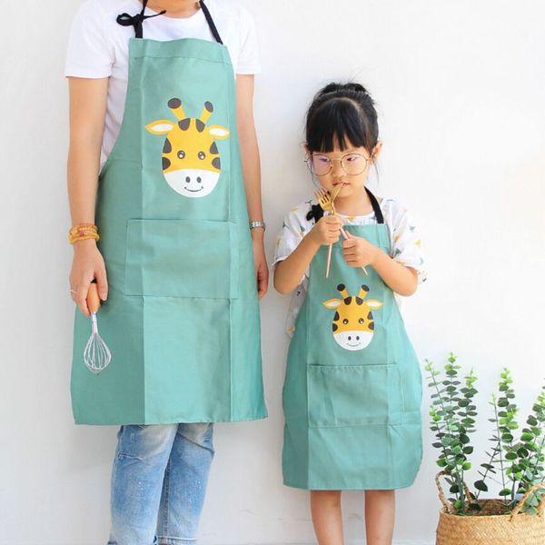 

cute animal pattern apron children woman bibs home cooking baking coffee bar cleaning aprons kitchen gadget