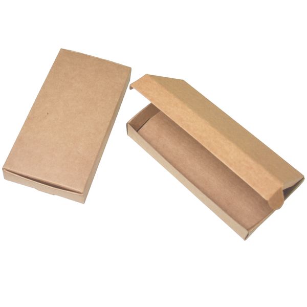 

13.3*6.8*1.8cm brown craft paper gift box wishes card business cards package paper boxes candy jewelry food paperboard box 50pcs/lot