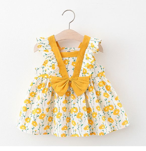 

4 pieces/lot) 2020 summer girl's dress floral 050901, Red;yellow