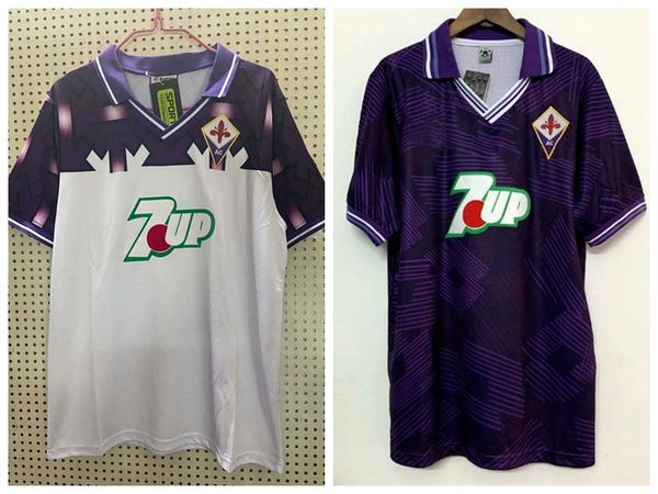 

retro classic 1992 1993 fiorentina florence batistuta soccer jerseys limited edition 92/93 home away retro football shirt s-2xl, Black;yellow