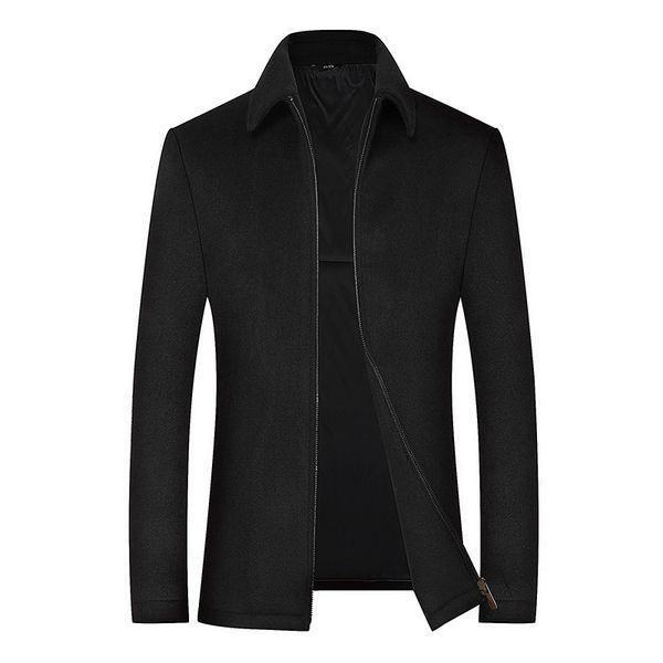 

2020 men's wool jacket coat male black business casual coats brand clothing men woollen overcoat father gift