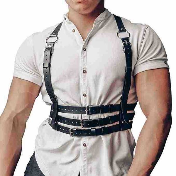 New Sexy Men Cintos De Couro Moda Metal O-ring Correias Da Cintura Suspender Cinto Acessório Punk Body Bondage Cage Sculpting Harness