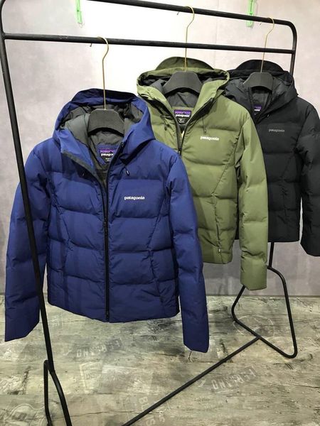 

patagonia mens designer parkas fashion casual water proof long sleeve thickened hooded windbreaker parkas mens outdoor mens parkas, Black