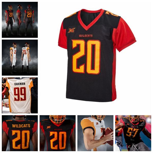 

2020 wildcats xfl football jerseys nelson spruce jersey keyarris garrett winston dimel terrell alex treydonte hill black custom stitched, Black;red