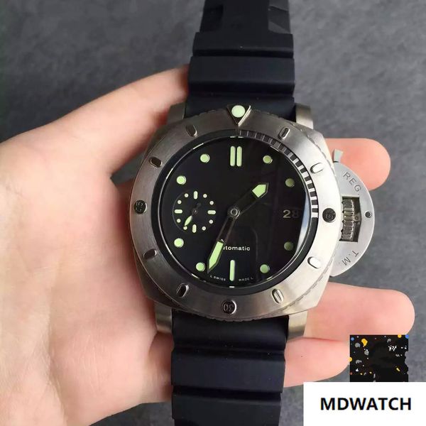 

New brand 00364 titanium hell men 039 automatic mechanical rubber trap watch 47 mm with box