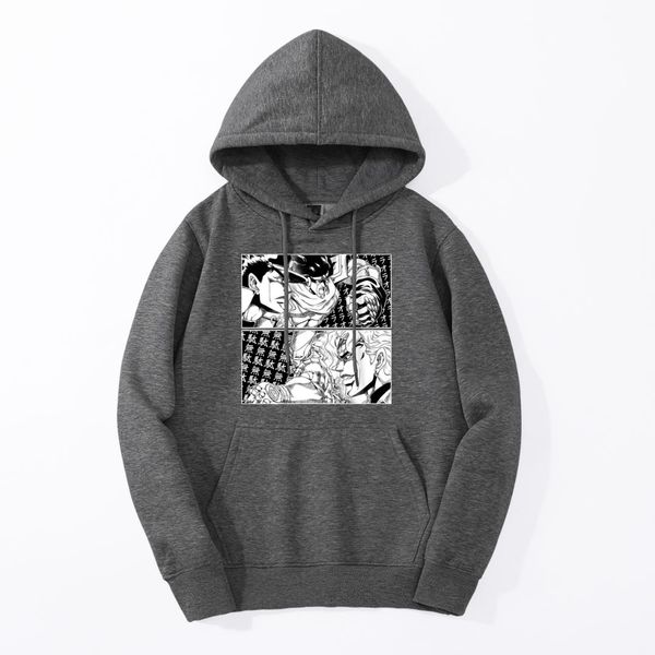 

jojo bizarre adventure hoodies sweatshirts men ora the world 2019 fleece dio jojo comic tracksuit warm japan anime streetwear, Black