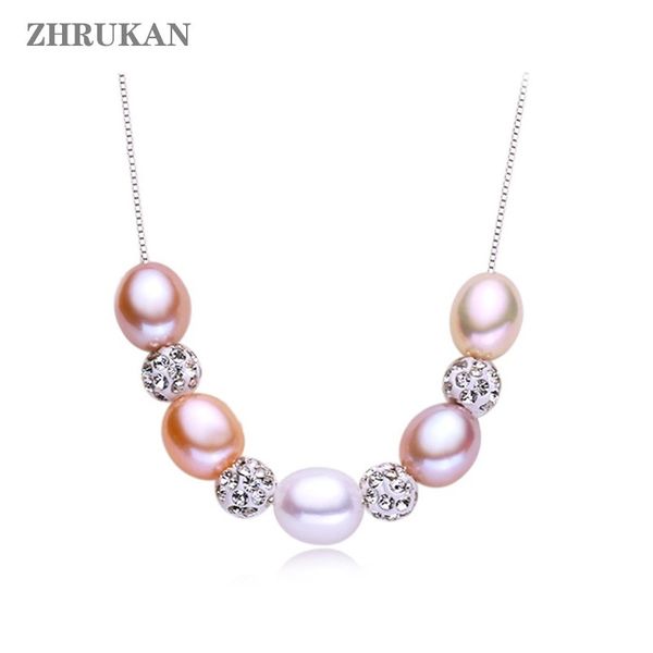 

real 925 sterling silver pendant necklace genuine natural freshwater pearl necklaces for women jewelry fashion wedding gift