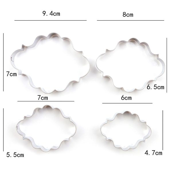 

4шт набор cookie cutter diy плесень инструменты рама из нержавеющей стали fondant кухни jan88