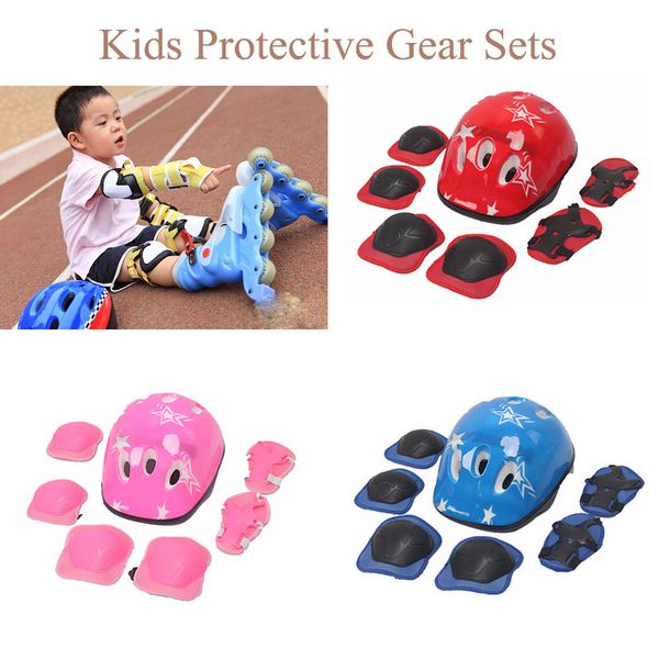

new children's skating protective gear set outdoor sports protection roller skating protective gear, Black;gray