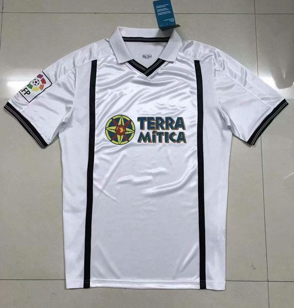 

retro classic valencia 2000 2001 soccer jerseys vicente angulo mendieta 00/01 retro football shirt s-2xl, Black;yellow