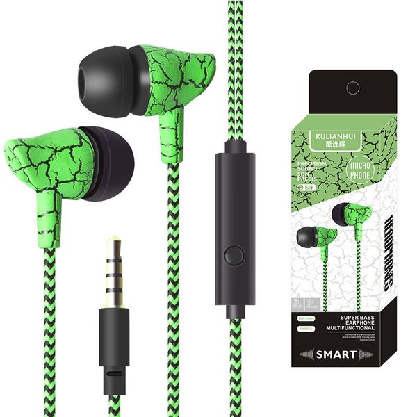 

Braided Wired Earphones In Ear Subwoofer Crack Headphones With Volume Control Stereo Wheat Headsets Wear Comfortable Earbuds for Smartphones