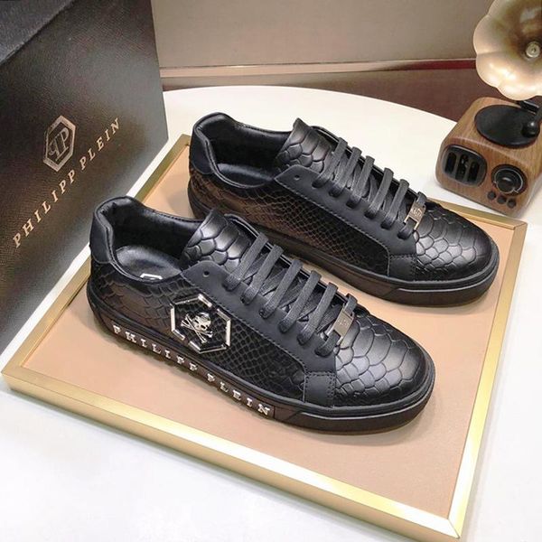 

designer philipp plein shoes men s casual shoes with origin box plus size luxury low casual lightweight lace -up