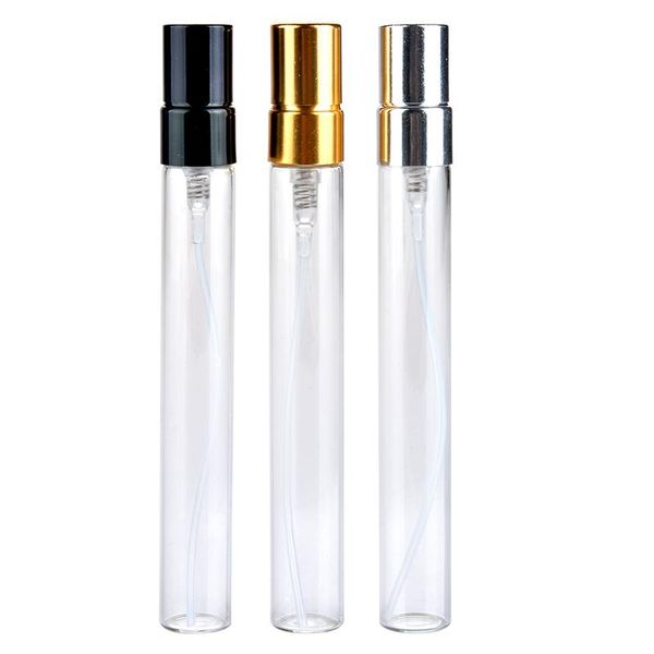 100 peças / lote 10ml Parfum Verstuiver Viagem Frasco para Perfume Portátil Vazio Recipientes Cosméticos Vazios com Alumínio