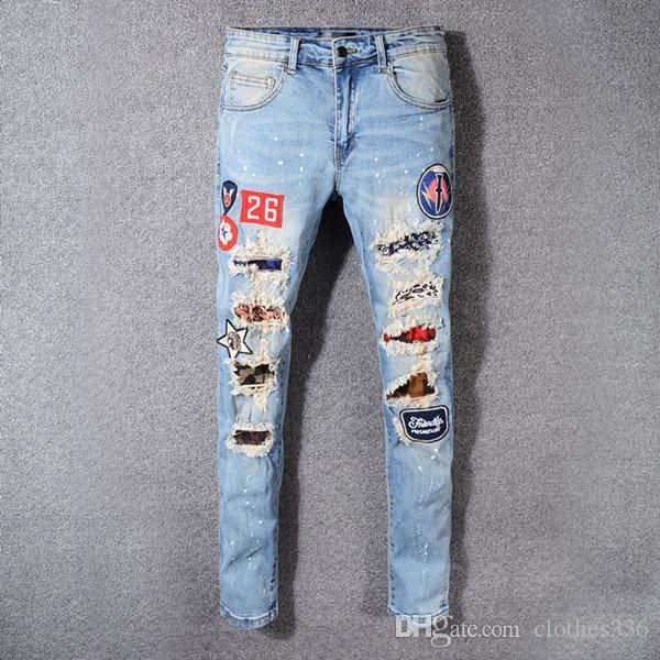 

2020 новые мужские джинсы рекомендуемые ds printed hole повседневные брюки номер: a136 взрывные мужчин дизайнер мужской одежда, Blue